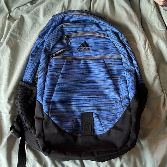 Adidas blue and black backpack